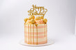 Peachy and Gold Keen Drip Cake